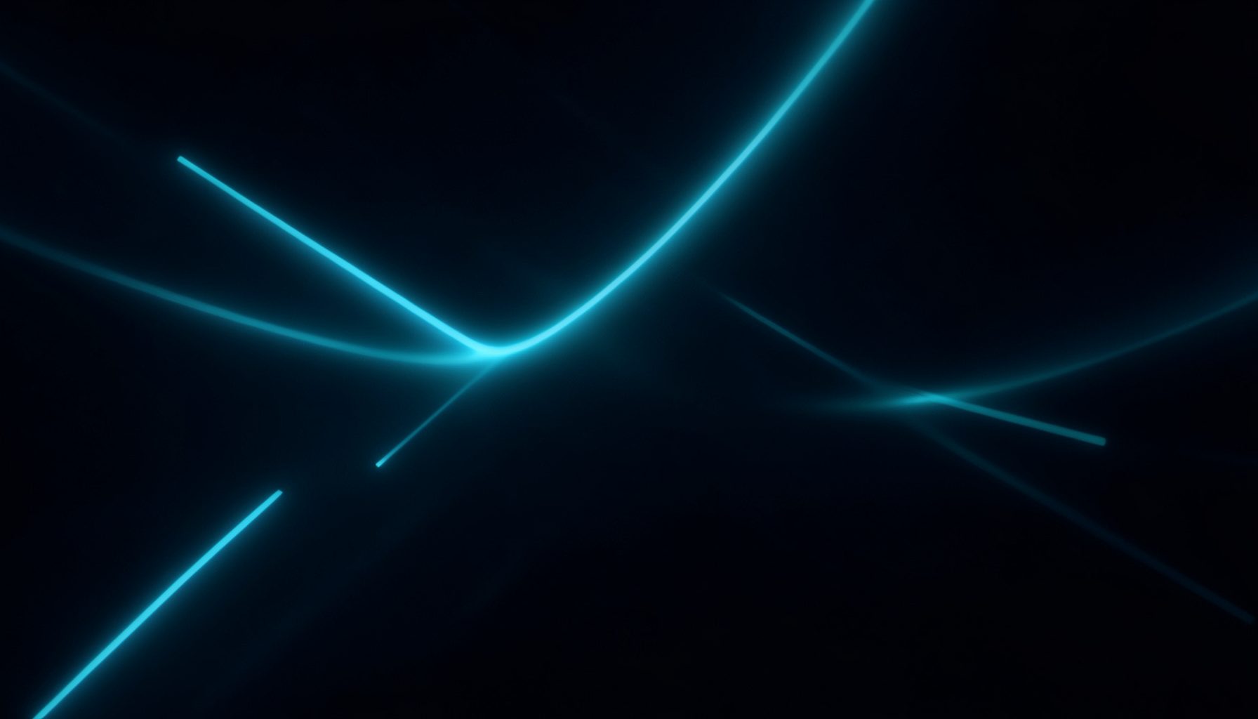Dark navy background with glowing cyan streaks of light, calm and futuristic mood